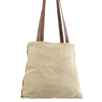 OHLAY KB290 TOTE Hand Tooled Upcycled Canvas Genuine Leather women bag western handbag purse